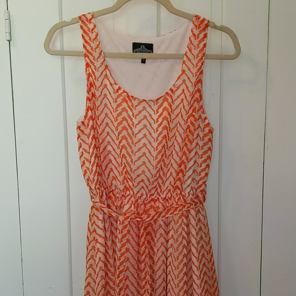 Orange and White Dress